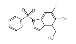 6-fluoro-4-(hydroxymethyl)-1-(phenylsulfonyl)-1H-indol-5-ol结构式