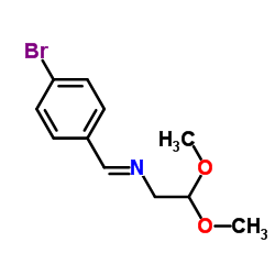 (E)-N-(4-bromobenzylidene)-2,2-dimethoxyethanamine structure