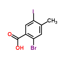 2-Bromo-5-iodo-4-methylbenzoic acid结构式