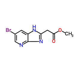 Methyl (6-bromo-1H-imidazo[4,5-b]pyridin-2-yl)acetate结构式