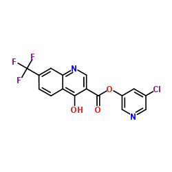 5-Chloro-3-pyridinyl 4-hydroxy-7-(trifluoromethyl)-3-quinolinecarboxylate结构式