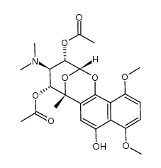 (2R,3S,4R,5R,6R)-(+)-3,5-diacetoxy-9,12-dimethoxy-4-dimethylamino-8-hydroxy-6-methyl-2,6-epoxy-3,4,5,6-tetrahydro-2H-naphthaleno[1,2-b]oxocine Structure