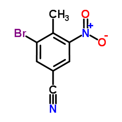 3-Bromo-4-methyl-5-nitrobenzonitrile结构式