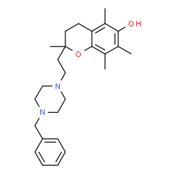 3,4-Dihydro-2,5,7,8-tetramethyl-2-[2-[4-(phenylmethyl)-1-piperazinyl]ethyl]-2H-1-benzopyran-6-ol structure