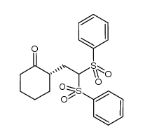(S)-2-[2,2-bis(phenylsulphonyl)ethyl]cyclohexanone结构式