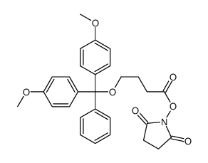 N-succinimidyl-4-O-(4,4'-dimethoxytrityl)butyrate structure