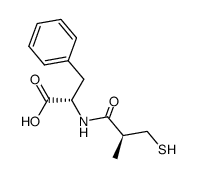 (S)-2-((S)-3-Mercapto-2-methyl-propionylamino)-3-phenyl-propionic acid结构式