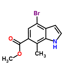 4-溴-7-甲基-1H-吲哚-6-羧酸甲酯结构式