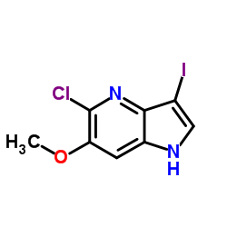 5-Chloro-3-iodo-6-methoxy-1H-pyrrolo[3,2-b]pyridine结构式