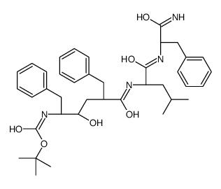 tert-butyl N-[(2S,3S,5R)-6-[[(2S)-1-[[(2S)-1-amino-1-oxo-3-phenylpropan-2-yl]amino]-4-methyl-1-oxopentan-2-yl]amino]-5-benzyl-3-hydroxy-6-oxo-1-phenylhexan-2-yl]carbamate结构式