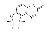 1,7a,9a-Trimethyl-7a,9a-dihydro-3H-[1,2]dioxeto[3',4':4,5]furo[3,2-f]chromen-3-one Structure