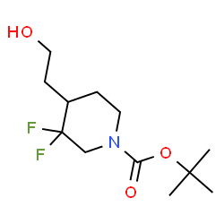 tert-butyl 3,3-difluoro-4-(2-hydroxyethyl)piperidine-1-carboxylate结构式