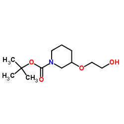 2-Methyl-2-propanyl 3-(2-hydroxyethoxy)-1-piperidinecarboxylate Structure