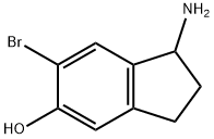 1-amino-6-bromo-2,3-dihydro-1H-inden-5-ol结构式