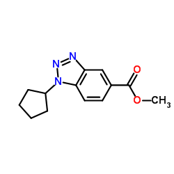 Methyl 1-cyclopentyl-1H-benzotriazole-5-carboxylate结构式