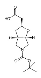 Rel-2-((2S,3aS,6aS)-5-(tert-butoxycarbonyl)hexahydro-2H-furo[2,3-c]pyrrol-2-yl)acetic acid结构式