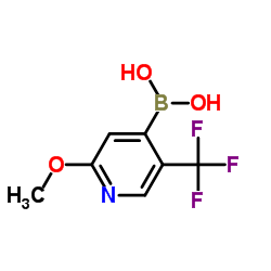 [2-Methoxy-5-(trifluoromethyl)-4-pyridinyl]boronic acid结构式