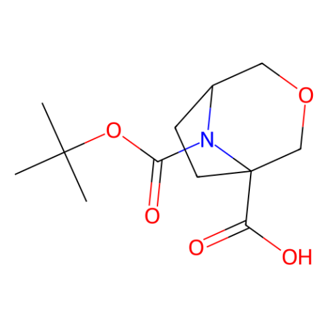 8-tert-butoxycarbonyl-3-oxa-8-azabicyclo[3.2.1]octane-1-carboxylic acid结构式