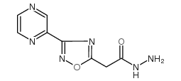 2-(3-吡嗪-2-基-1,2,4-恶二唑-5-基)乙肼结构式