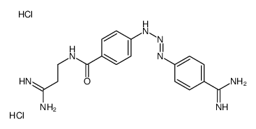 N-(3-amino-3-iminopropyl)-4-[(4-carbamimidoylanilino)diazenyl]benzamide,dihydrochloride Structure