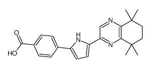 4-[5-(5,5,8,8-tetramethyl-6,7-dihydroquinoxalin-2-yl)-1H-pyrrol-2-yl]benzoic acid Structure