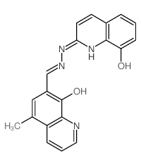 7-Quinolinecarboxaldehyde,8-hydroxy-5-methyl-, 2-(8-hydroxy-2-quinolinyl)hydrazone结构式