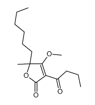 3-Butyryl-5-hexyl-4-methoxy-5-methyl-2(5H)-furanone Structure