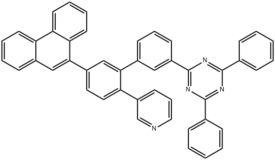 2-(4'-Phenanthren-9-yl-[1,1';2',1'']terphenyl-3''-yl)-4,6-diphenyl-[1,3,5]triazine structure