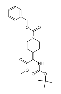 benzyl 4-(1-((tert-butoxycarbonyl)amino)-2-methoxy-2-oxoethylidene)piperidine-1-carboxylate结构式