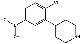 3-(Piperidin-4-yl)-4-chlorophenylboronic acid结构式