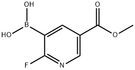 2-Fluoro-5-(methoxycarbonyl)pyridine-3-boronic acid结构式