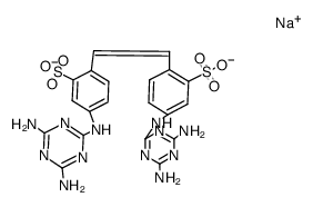 disodium 4,4'-bis[(4,6-diamino-1,3,5-triazin-2-yl)amino]stilbene-2,2'-disulphonate结构式