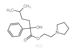 Benzeneacetic acid, a-hydroxy-a-(3-methylbutyl)-,2-(1-pyrrolidinyl)ethyl ester, hydrochloride (1:1) Structure