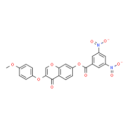3-(4-methoxyphenoxy)-4-oxo-4H-chromen-7-yl 3,5-bisnitrobenzoate结构式
