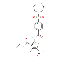 ethyl 5-acetyl-2-(4-(azepan-1-ylsulfonyl)benzamido)-4-methylthiophene-3-carboxylate picture