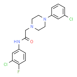 N-(3-CHLORO-4-FLUOROPHENYL)-2-[4-(3-CHLOROPHENYL)PIPERAZINO]ACETAMIDE结构式