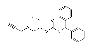 benzhydrylcarbamic acid 1-chloromethyl-2-prop-2-ynyloxy-ethyl ester结构式