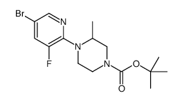 tert-butyl 4-(5-bromo-3-fluoropyridin-2-yl)-3-methylpiperazine-1-carboxylate structure