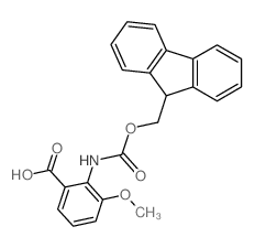 Fmoc-2-氨基-3-甲氧基苯甲酸结构式