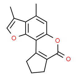 3,4-dimethyl-9,10-dihydrocyclopenta[c]furo[2,3-f]chromen-7(8H)-one Structure