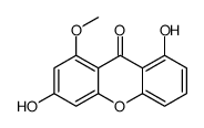 3,8-Dihydroxy-1-methoxy-9H-xanthen-9-one结构式