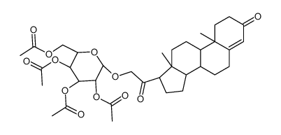 21-[(2,3,4,6-tetra-O-acetyl-α-D-glucopyranosyl)oxy]pregn-4-ene-3,20-dione structure