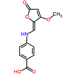 4-{[(Z)-(3-Methoxy-5-oxo-2(5H)-furanylidene)methyl]amino}benzoic acid结构式
