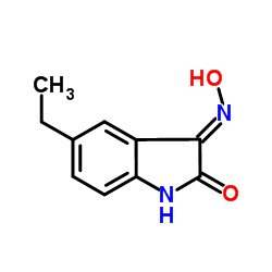 (3E)-5-Ethyl-3-(hydroxyimino)-1,3-dihydro-2H-indol-2-one结构式