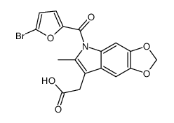 5-(5-Bromo-2-furoyl)-6-methyl-5H-1,3-dioxolo[4,5-f]indole-7-acetic acid Structure