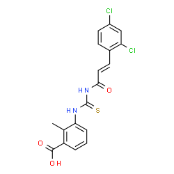 3-[[[[3-(2,4-DICHLOROPHENYL)-1-OXO-2-PROPENYL]AMINO]THIOXOMETHYL]AMINO]-2-METHYL-BENZOIC ACID结构式