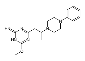 4-methoxy-6-[2-(4-phenylpiperazin-1-yl)propyl]-1,3,5-triazin-2-amine结构式