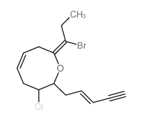 (5Z,8Z)-8-(1-bromopropylidene)-3-chloro-2-[(E)-pent-2-en-4-ynyl]-2,3,4,7-tetrahydrooxocine结构式
