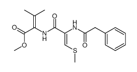 methyl (Z)-N-phenylacetyl-S-methyldehydrocysteinyldehydrovalinate结构式