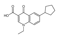 6-cyclopentyl-1-ethyl-4-oxoquinoline-3-carboxylic acid结构式